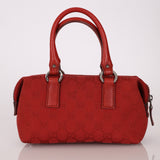 Gucci Monogram Mini Red Boston Bag