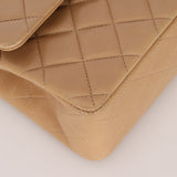Chanel 1994 Taupe Lambskin Medium Double Flap 24K GP