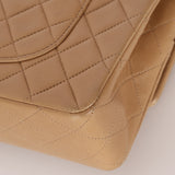 Chanel 1994 Taupe Lambskin Medium Double Flap 24K GP