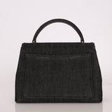 Rare Chanel 1994 Black Denim Small Kelly Top Handle