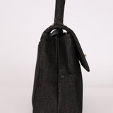 Rare Chanel 1994 Black Denim Small Kelly Top Handle