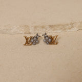 Louis Vuitton 2023 Dual Tone Crystal LV Gram Earrings