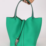 Hermès 2021 Menthe/Vert Vertigo Clemence Picotin Matte Alligator Touch 22 PHW