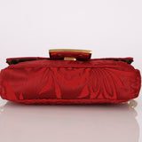 Fendi Floral Embroidered Red Baguette Waist Bag