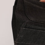 Rare Chanel 1994 Black Denim Small Kelly Top Handle