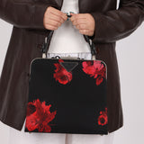 Prada Hibiscus Stamputo Tessuto Frame Handle Bag