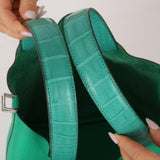 Hermès 2021 Menthe/Vert Vertigo Clemence Picotin Matte Alligator Touch 22 PHW