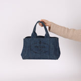 Prada Denim Medium Canapa Tote