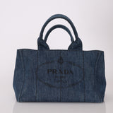 Prada Denim Medium Canapa Tote