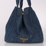 Prada Denim Medium Canapa Tote