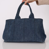 Prada Denim Medium Canapa Tote