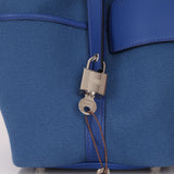 Hermès 2022 Bleu France Swift and Canvas Cargo Picotin 18 PHW