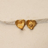 Chanel 1995 Mini Matte Heart Clip-On Earrings