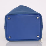 Hermès 2022 Bleu France Swift and Canvas Cargo Picotin 18 PHW