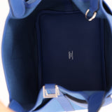 Hermès 2022 Bleu France Swift and Canvas Cargo Picotin 18 PHW