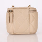 Chanel 2021 Caviar Beige Mini Vanity Crossbody