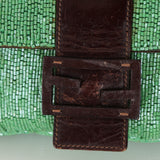 Fendi Green Beaded Baguette
