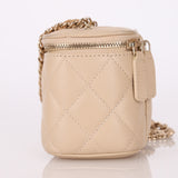 Chanel 2021 Caviar Beige Mini Vanity Crossbody