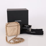 Chanel 2021 Caviar Beige Mini Vanity Crossbody