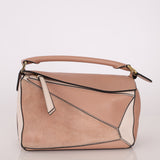 Loewe Suede Pink Bicolor Small Puzzle Bag