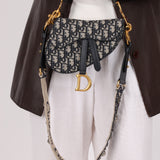 Dior 2019 Oblique Mini Saddle Bag with Guitar Strap