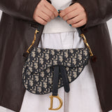 Dior 2019 Oblique Mini Saddle Bag with Guitar Strap