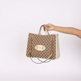 Gucci Canvas Monogram Horsebit Tote
