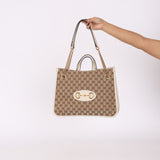 Gucci Canvas Monogram Horsebit Tote