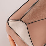 Loewe Suede Pink Bicolor Small Puzzle Bag