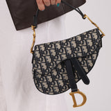 Dior 2019 Oblique Mini Saddle Bag with Guitar Strap