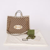 Gucci Canvas Monogram Horsebit Tote