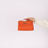 Hermès 2016 Epsom Orange Kelly Pochette