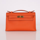 Hermès 2016 Epsom Orange Kelly Pochette