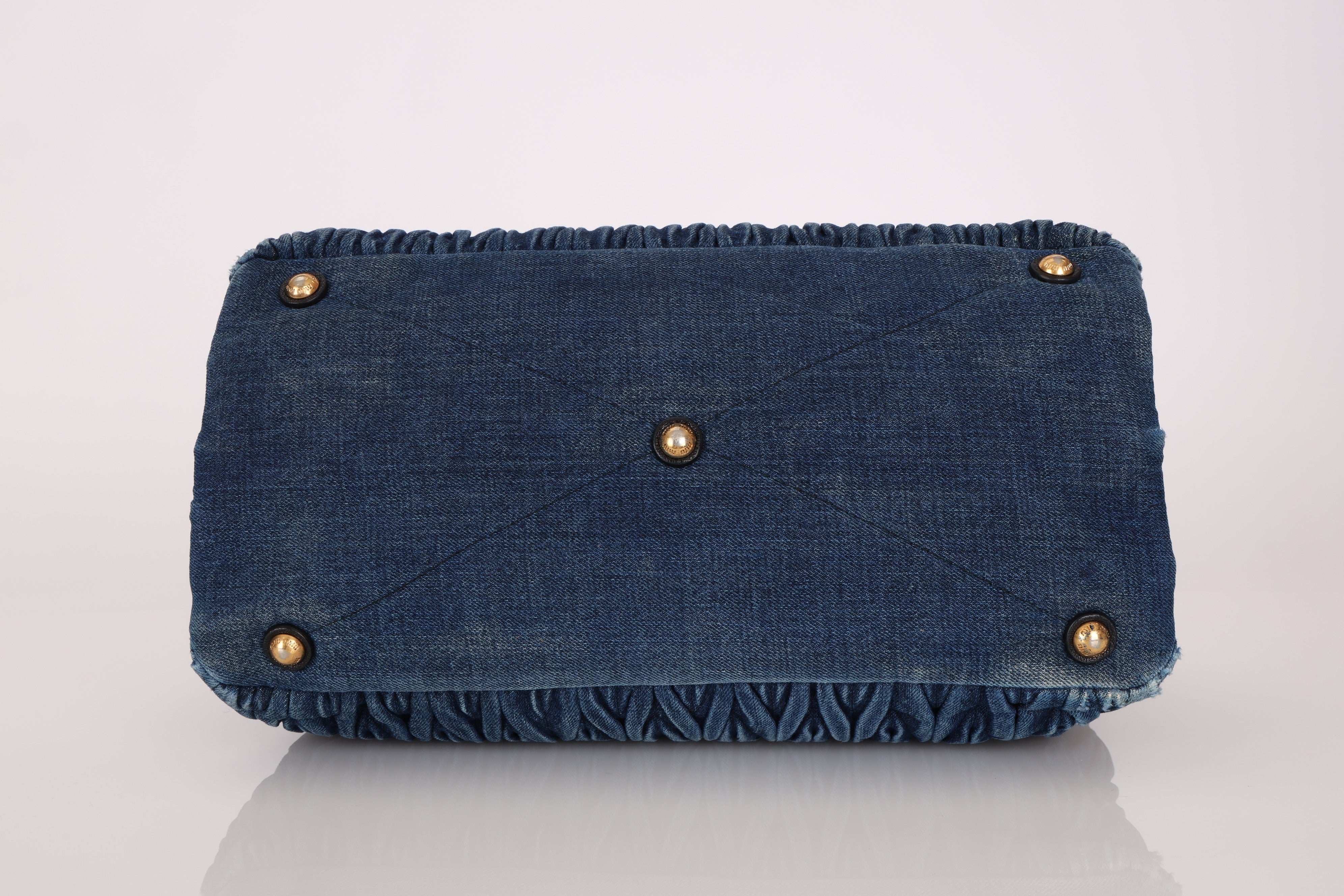 Miu Miu Denim Matelasse Shoulder Bag