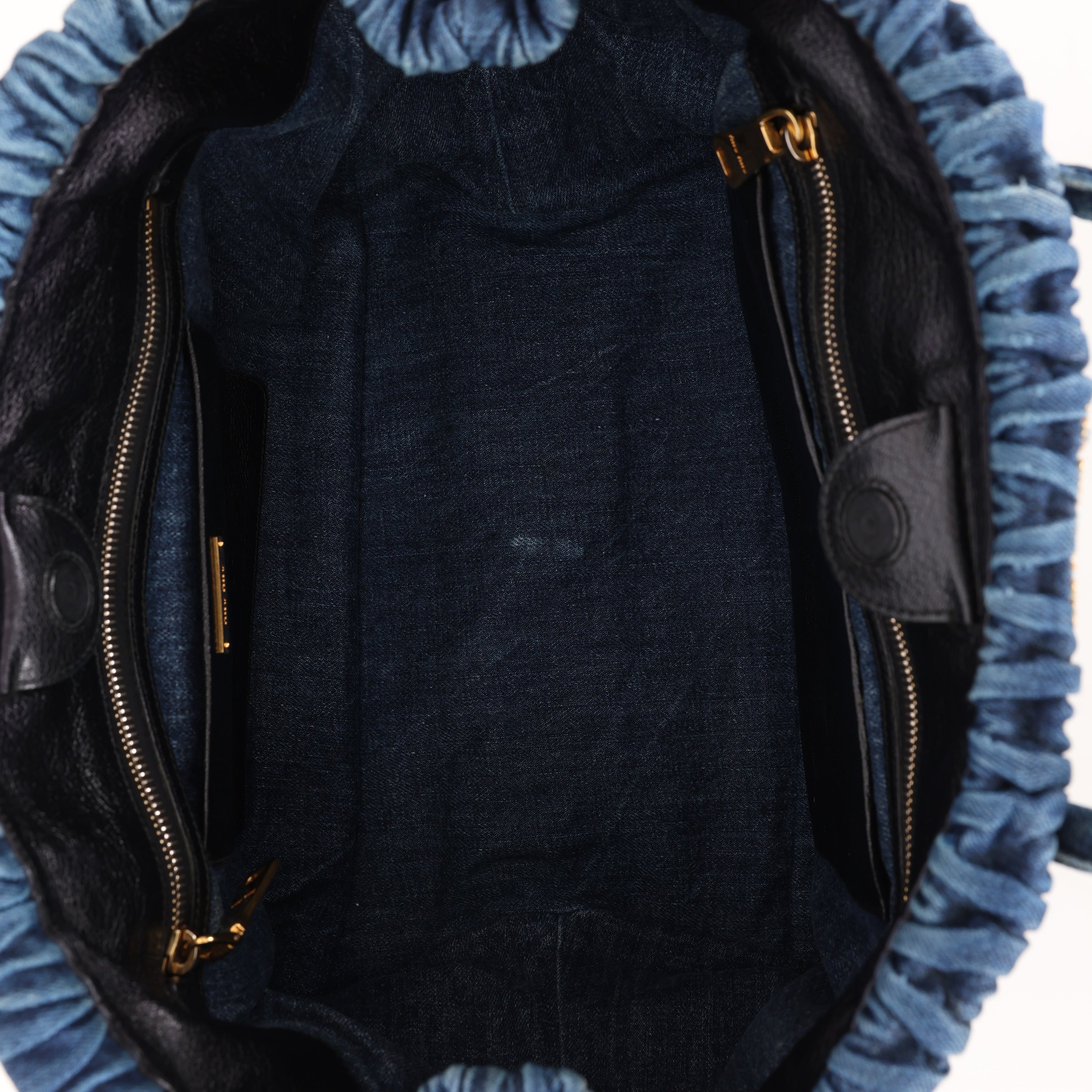 Miu Miu Denim Matelasse Shoulder Bag