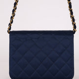 Chanel 1986 Midnight Satin Square Mini Flap