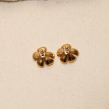 Chanel 2003 Flower Pearl Stud Earrings