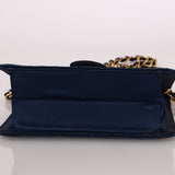 Chanel 1986 Midnight Satin Square Mini Flap