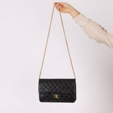 Chanel 24K GP Lambskin Chain Turnlock Single Flap