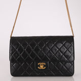 Chanel 24K GP Lambskin Chain Turnlock Single Flap