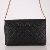 Chanel 24K GP Lambskin Chain Turnlock Single Flap