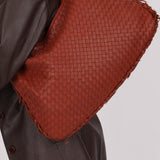 Bottega Veneta Large Fuzzy Deep Terracotta Intrecciato Hobo