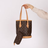 Louis Vuitton Monogram Petit Bucket Bag with Mini Pochette