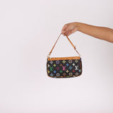 Limited Edition Louis Vuitton x Takashi Murakami Multicolor Noir Pochette