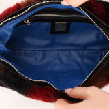 Rare Fendi 2010 Rabbit Fur Baguette Crossbody Bag