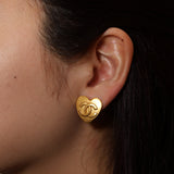 Chanel 1995 Mini Matte Heart Clip-On Earrings