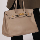 Hermès 2010 Gris Tourterelle Clemence Birkin 35 Retourne GHW
