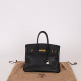 Hermès 2004 Noir Clemence Birkin 35 Retourne GHW