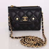 Chanel 2022 Caviar Star Cardholder on Chain