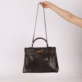 Hermès 1991 Chocolate Box Kelly 35 GHW